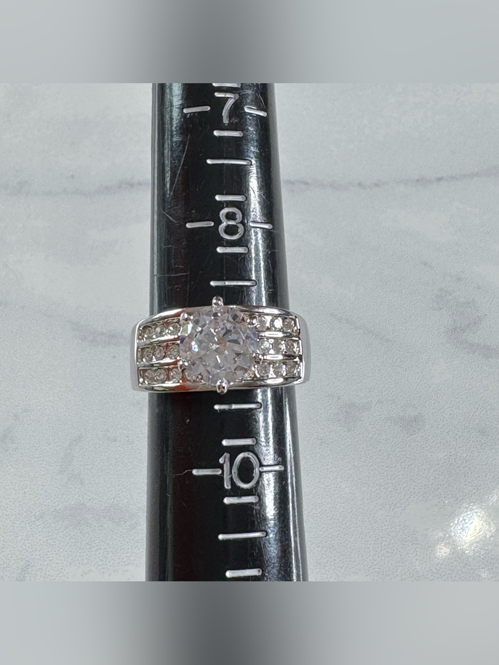 Eternal Radiance Wide Band Solitaire Ring - Size 9